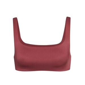 SKIMS Stretch Satin Square Neck Bra-Berry XXS